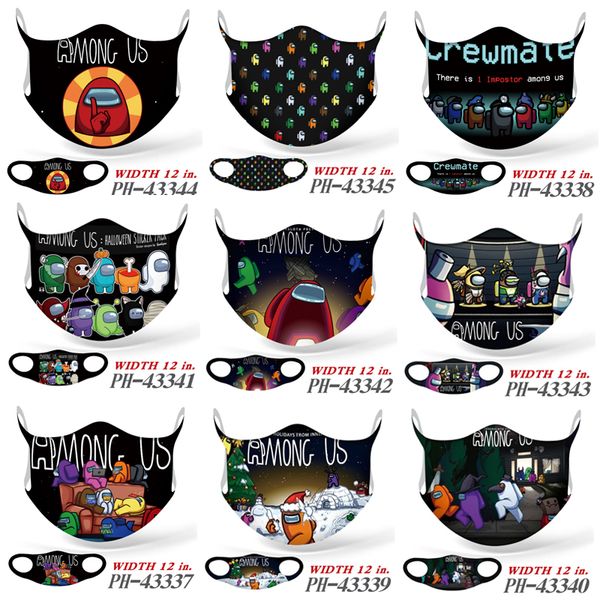 

among us game anti-haze mouth face mask reusable washable dust-proof protection cosplay masks men party masks
