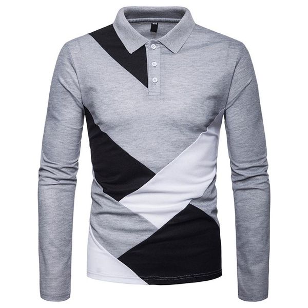 

men's t-shirts camisetas hombre autumn winter long sleeve irregular patchwork collar camisa masculina male shirt tshirt, White;black