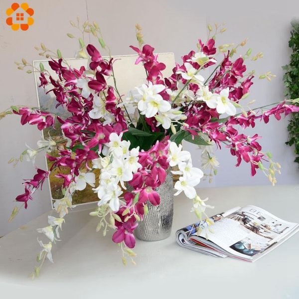 

decorative flowers & wreaths 1pc artificial orchid branch silk flower for home wedding garden decoration dining table