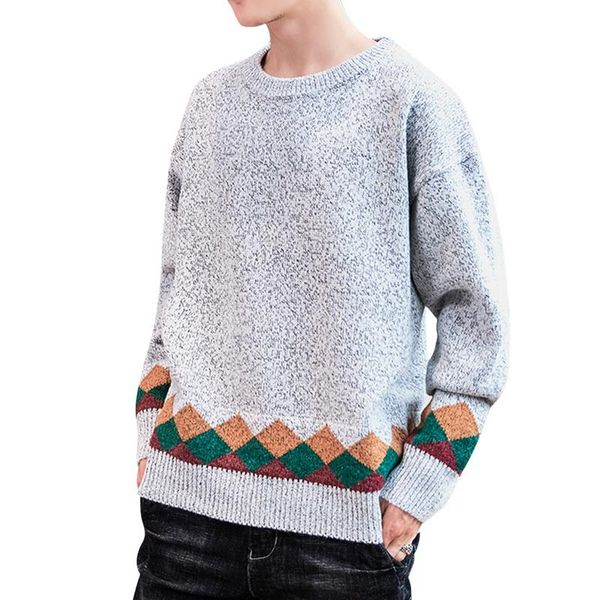 

adisputent autumn pullovers sweaters men 2020 long sleeve knitted sweater winter pullovers men homme warm coat, White;black