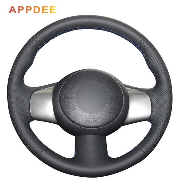 

black artificial leather car steering wheel cover for march sunny versa 2013 almera