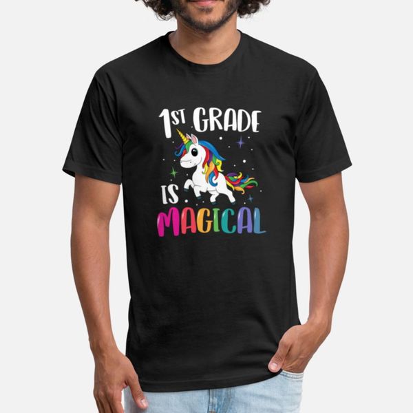 

1st grade is magical unicorn back to school designers graphic t shirt humor street plus size tracksuit hoodie sweatshirt