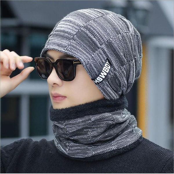 

ymsaid 2020 winter beanie hat scarf skullies beanies soft skull warm baggy cap mask gorros winter hats for men women knitted hat