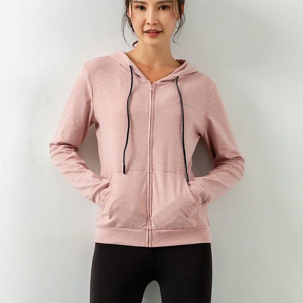 

running jackets 2021 sports women loose hooded pure cotton fitness autumn and winter long sleeve quick-drying slim fit yoga, Black;red