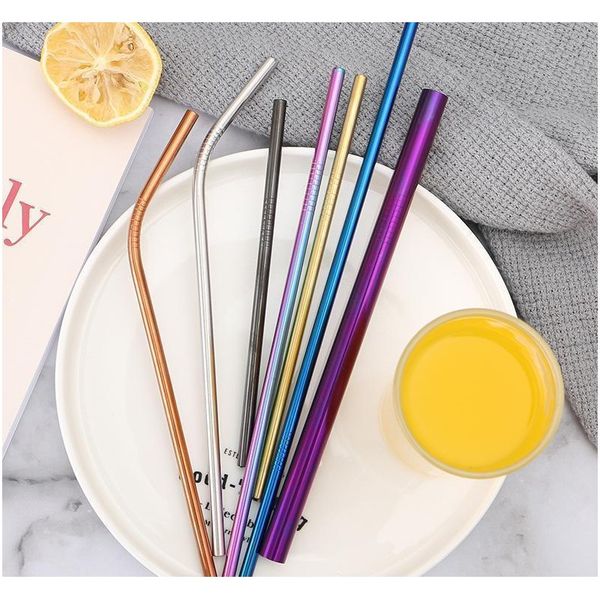 

juice party bar colorful stainless steel drinking straw straight bent reusable straws 215mm dia 6mm party bar sqcuml home_hot