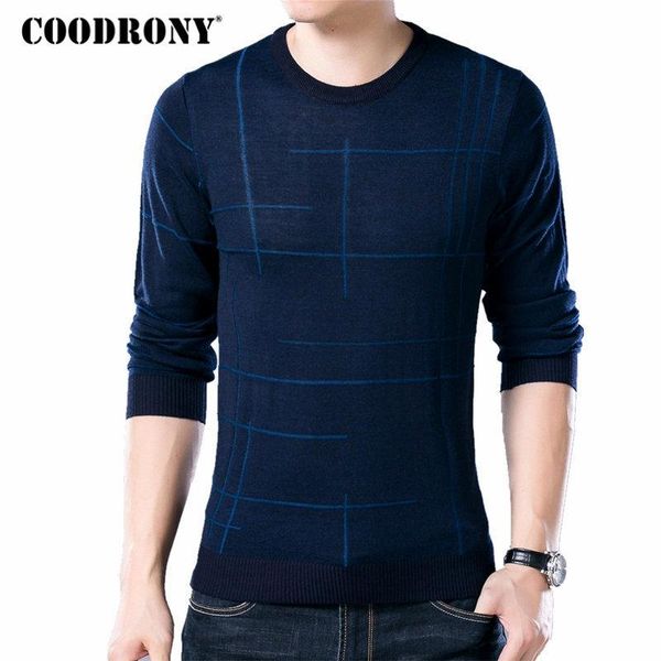 

coodrony soft cashmere sweaters o-neck wool pullovers 2021 autumn winter warm sweater men brand clothing plus size pull homme 65, White;black