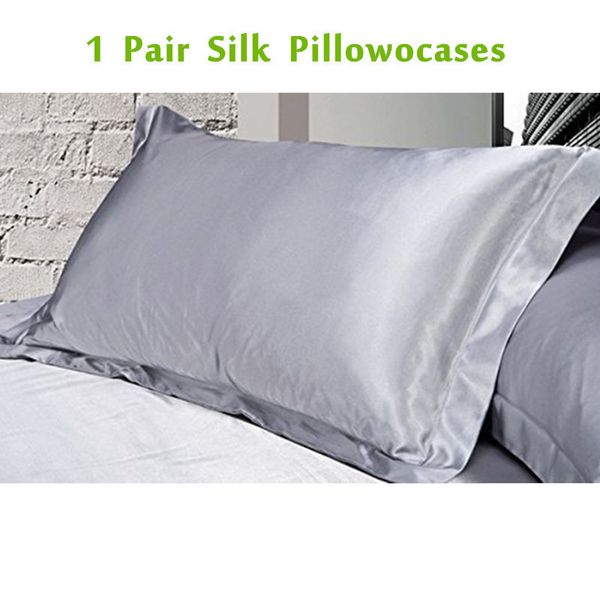 1 par 100% puro silk fronha travesseiro casos com envelope macio travesseiro capa para sono saudável de alta qualidade frete grátis 201114