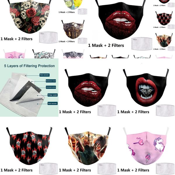 

face print anti big masks mouth fabric unicorn mouth cover reusable protection dust washa 3qpj3qpj avuy