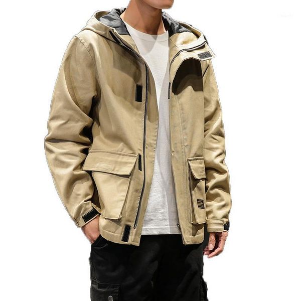 

favocent 2020 mens coats new autumn high street fashion cotton windbreaker hooded hip hop streetwear big size zipper male jacket1, Black;brown