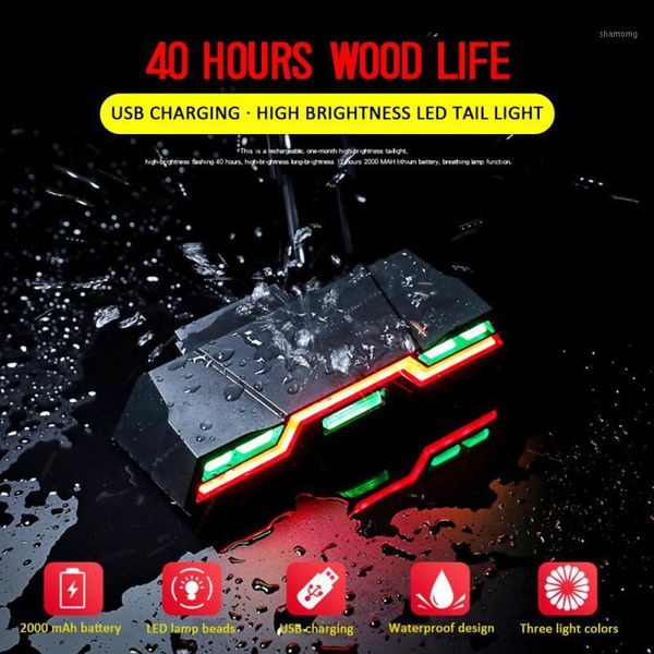 

bike lights bicycle light high endurance usbrechargeable taillight night riding safety warning lamp bright tail light1