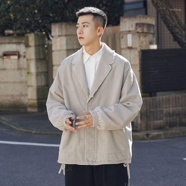 

autumn cotton jacket men's fashion solid color retro casual jackets mens streetwear wild loose hip hop bomber jacket men m-xl1, Black;brown