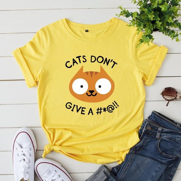 

women t-shirt cartoon funny cat print ladies 100% cotton short sleeve basic tee shirt harajuku letter tshirt, White