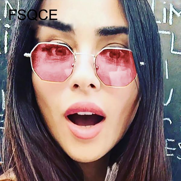 

clear round fashion hexagon square women brand designer men vintage metal frame mirror optical sunglasses