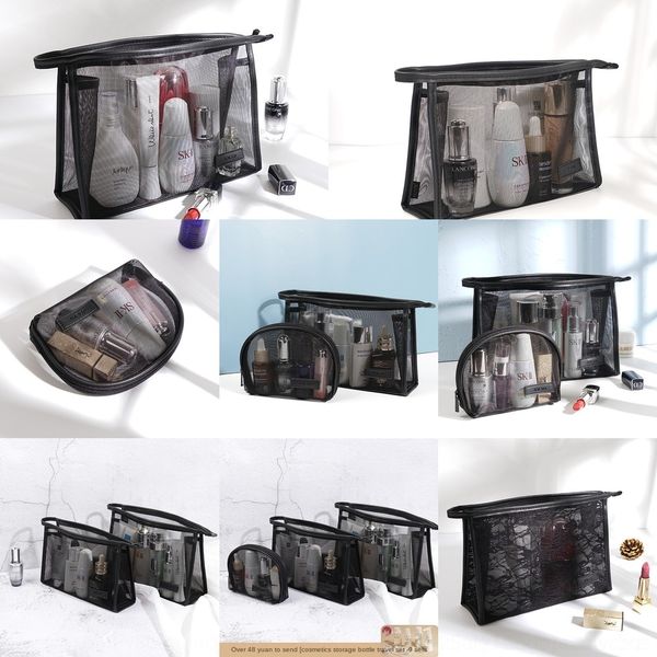 

jljqt women's makeup celebrity transparent simple large capacity ins style super bag small internet portable travel storage bagcosmetic