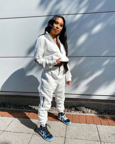 

women's new fashion sweater coat leisure 2020 sports suit, Gray