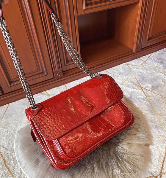 

2020 designer handbag purse chain bag crocodile grain classic luxury fashion single shoulder bag women montre de luxe
