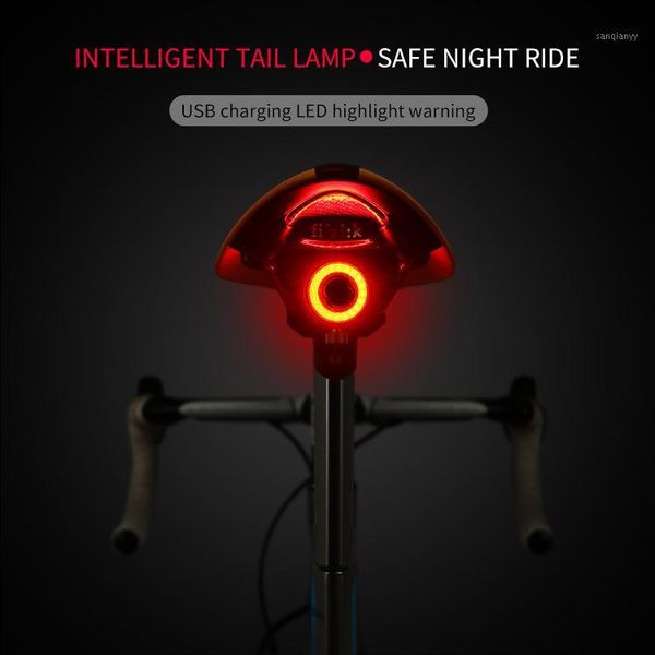 

bike lights bicycle rear light auto start/sbrake sensing ipx6 waterproof led charging cycling taillight1