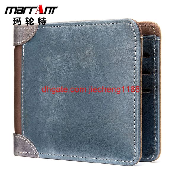 

2021 new gift wallet head leather short wallet men's leather wallet, Brown;gray