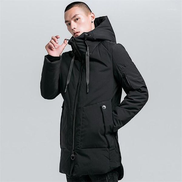 

xiu luo 2020 winter men's long jacket parkas warm casual parka coat medium-long water proof thickening hat jacket masculinity1, Black