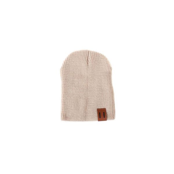 

winter kids boy girl leather labled knitted artificial hat crochet children's caps baby beanie hat qylzrq, Yellow