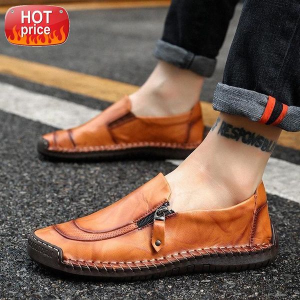 

plus size 48 men loafers split leather men casual shoes comfortable quality flats breathable shoes new arrival 2020 #py97