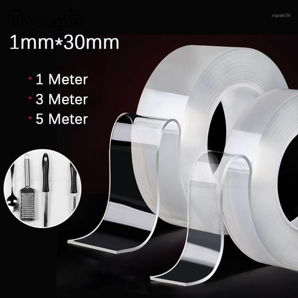 

nano traceless double sided sticker transparent self adhesive sticker reusable washable waterproof double-sided tapes1