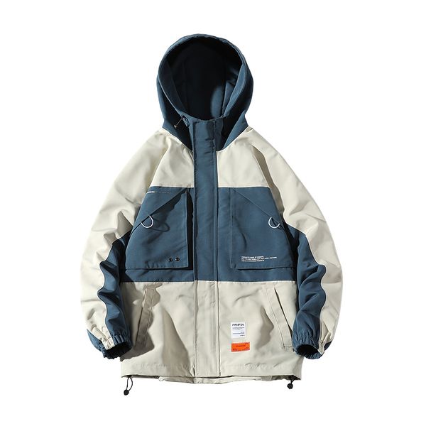 

marchwind big size m-5xl patchwork sweatshirt jackets for men autumn hip hop japanese hoodies streetwear loose casual hooded jacket, Black;brown