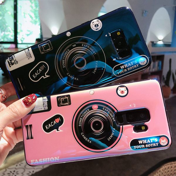 

3d kickstand mobile phone stand case for samsung galaxy s8 s9 s10 plus note8 note9 silicone full cover cute camera socket holder