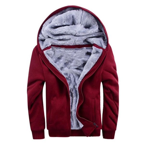 

loozykit winter jacket men hooded thicken warm men parkas hooded fleece man's jackets outwear cotton coat parka masculina, Black;red
