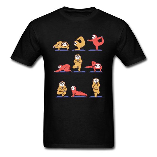 

sport mens t-shirts sloth yoga positions om funny shirts take exercise physical new year day christmas tshirt men