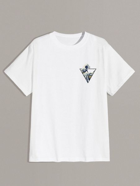 

romwe guys wave graphic tee y6uh#, White;black