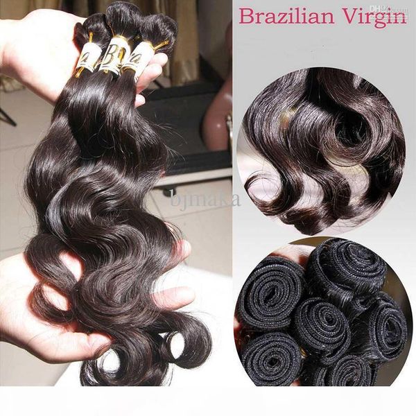 

brazilian virgin hair body wave 3 bundles raw human hair extensions cuticle aligned hair factory supplier, Black