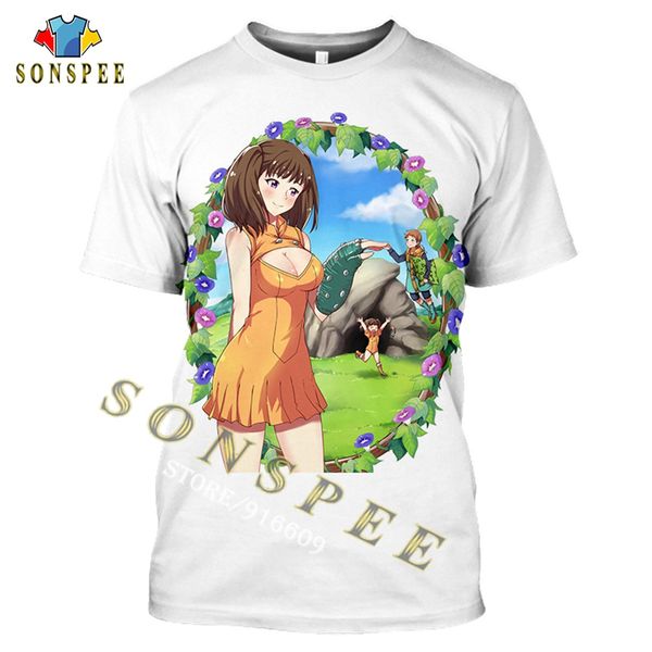 

summer anime the seven deadly sins giant diane 3d print shirts horror hentai anime men clothing