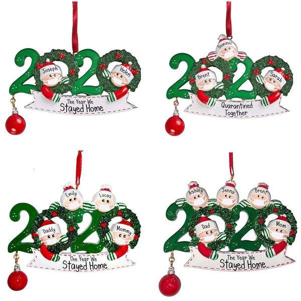 

2020 quarantine christmas ornament christmas tree pendent decoration gift family of ornament with pvc party gift
