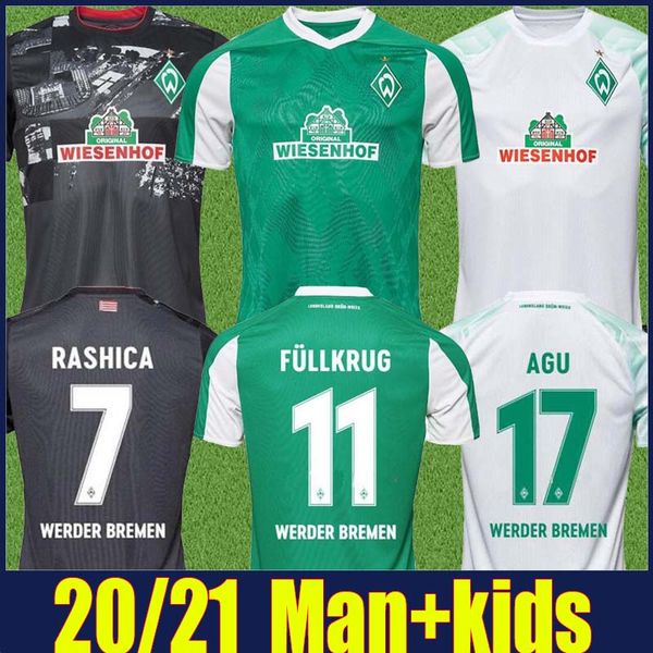 

2020 2021 sv werder bremen 3rd city jersey men kids kit bittencourt klaassen m.eggestein soccer jersey osako selke rashica football jersey, Black;yellow