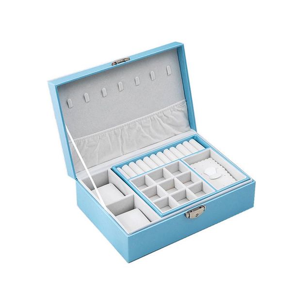 

2020 новая мода двойной слой кожи jewlery box, Pink;blue