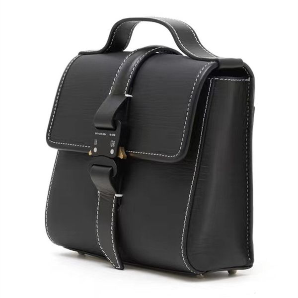 

2021 new 1017-alyx-9sm backpacks metal safety buckle thread alyx leather studio bags men women back attached bag xzr6, White;black
