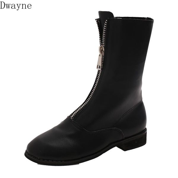 

простой comfort flat short boots 2020 new classic мартин сапоги британский стиль одежды средний tube korean wild single, Black