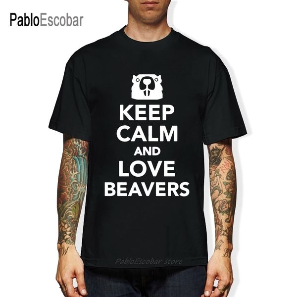 

funny new keep calm and love beavers animal love pet men cotton short sleeve camiseta brand clothing hoodie designers t shirts sweatshirt