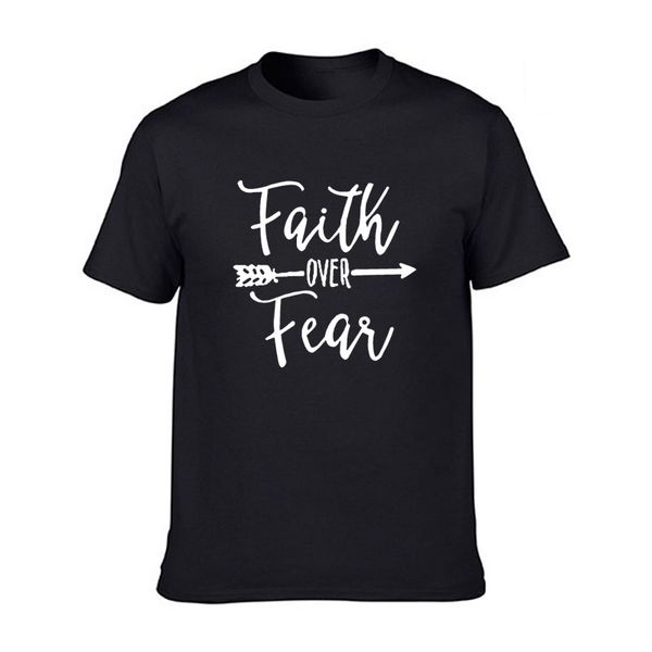 

faith over fear funny jesus summer new short sleeves hip hop printed plus size tees streetwear sport hooded sweatshirt hoodie t shirt