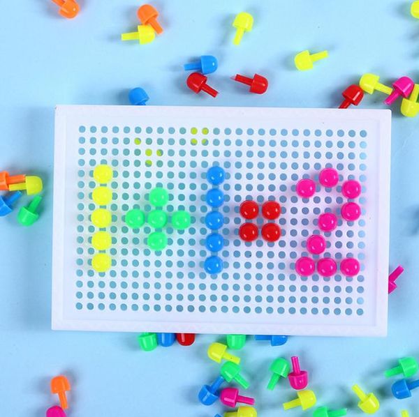 

96pcs набор 3d головоломка гриб nail интеллектуальные игры diy nail грибов пластиковые flashboard детей раннего образования игрушки wyq sqcc