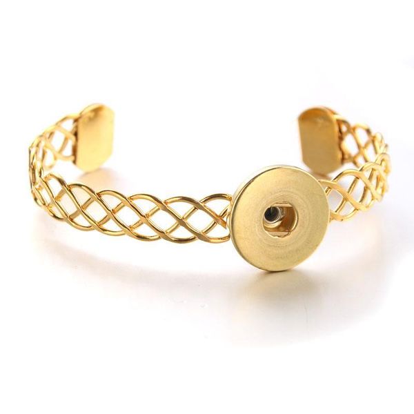 

new gold snap bracelet for women fit diy 18mm snap jewelry elastic snap buttons bracelet jewe bbyznk, Golden;silver