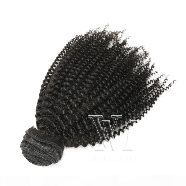 

vmae indian afro curly weft 100g natural color 10 to 26 inch unprocessed virgin remy human hair weave bundles extensions soft, Black