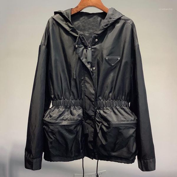 

fashion jacket for women polyamide jacket long sleeve hoodie coat for lady outwear 20201, Black;brown