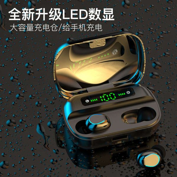 

headset wirels new 5.0 q82 bluetooth sports mini led digital display dual in ear