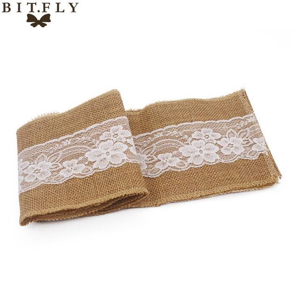 

1pcs vintage burlap classical lace chair sashes wedding chair knot decoration for wedding party banquet event chairs cov jllqqb