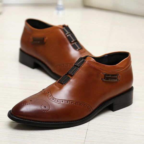 

cimim brand italy men business casual leather shoes comfortable hairstylist dress shoes new bullock office formal men loafers, Black