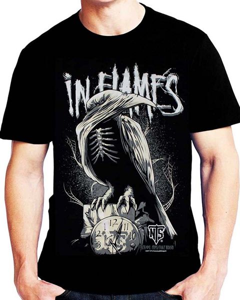 

in flames crow clock men short sleeve t shirt sport hooded sweatshirt hoodie