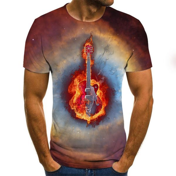 

music theme graphic 3d rock boys clothing summer 3d print shirts graphic kawaii oversized men clothing