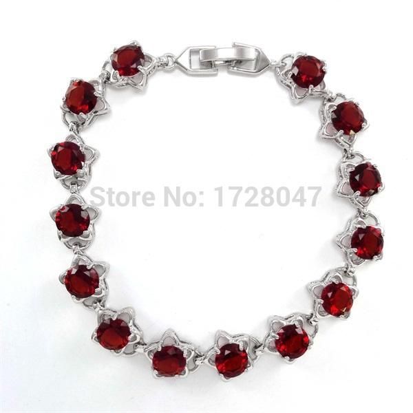 

selling luxury fashion grade flower red zircon ladies bracelet, Black